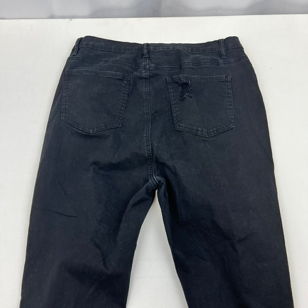 American Bazi Women’s Distressed Skinny Jeans High Rise Black Size 1X - Picture 6 of 9